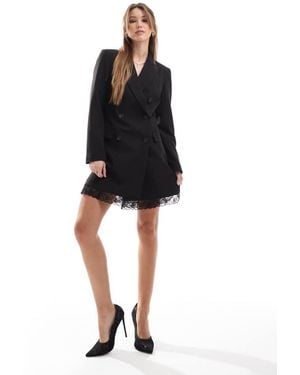 Miss Selfridge Tailored Blazer Dress With Lace Trim - Black