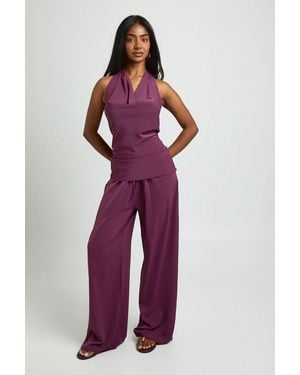 Boohoo Halter Cowl Neck Co-Ord - Purple