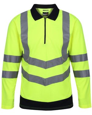 Regatta Regular Fit Long Sleeve Polo Shirt - Yellow