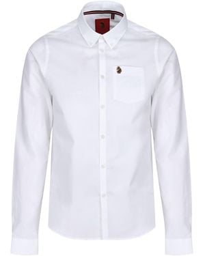 Luke 1977 Telford Tailored Fit Smart Shirt Cotton - White