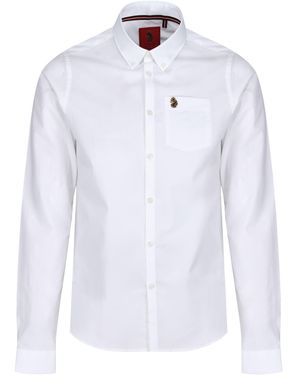 Luke 1977 Telford Tailored Fit Smart Shirt Cotton - White