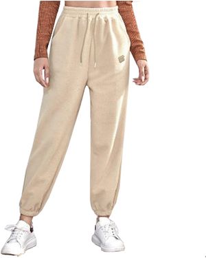 Enzo Ladies Oversized Joggers - Natural