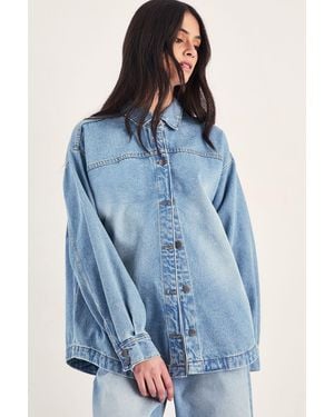 Nasty Gal The Denim Boyfriend Shirt - Blue