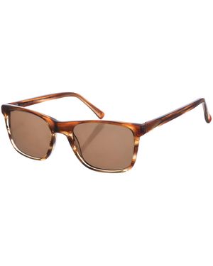 Zen Rectangular Shaped Acetate Sunglasses Z445 - Brown