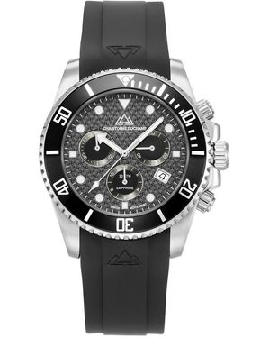Christophe Duchamp Marine Chrono Rubber Watch 42Mm - Black