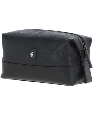 Gabicci 'Milo' Real Leather Washbag - Black