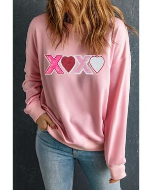 Azura Exchange Ontspannen Pasvorm Crew Neck Sweatshirt - Roze