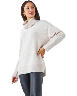 Roman Roll Neck Knit Jumper - White