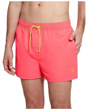 Guess Herenzwempak Met Neonkleurige Patch - Roze