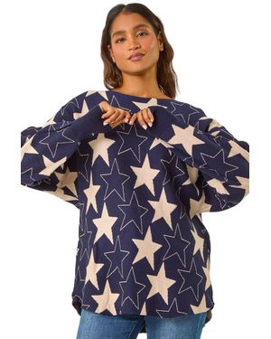 Roman Star Knit Jumper - Blue