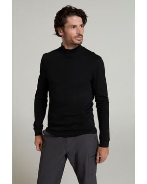 Mountain Warehouse 'Meribel' Turtle Neck Top Cotton Winter Thermal Base Layer - Black