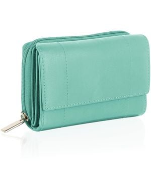 Woodland Leathers Genuine Leather Purse Rfid Blocking Wallet - Green