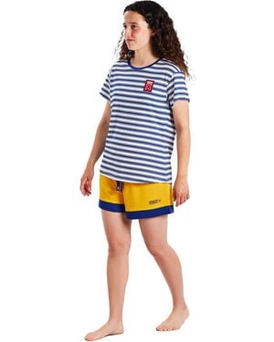 Munich Short-Sleeved And Round Neck Pyjamas Mueh0200 - Blue