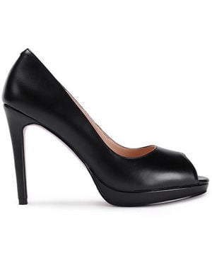 Nine West 'cirme' Black Peep Toe Court Shoe