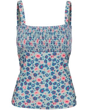 Trespass Ladies Annabel Leopard Print Swim Top (Light Sage) - Blue
