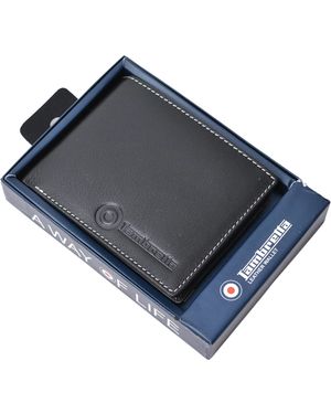 Lambretta Logo Leather Wallet - Blue
