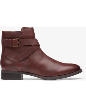Clarks Hamble Buckle British Tan Leather Boots - Brown