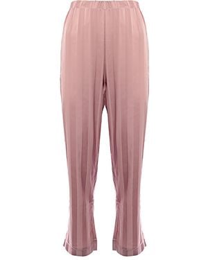 Loungeable Stripe Jacquard Satin Trouser - Red
