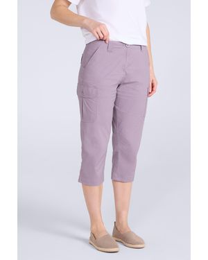 Mountain Warehouse 'Coastal Stretch' Cargo Capri Trousers Uv Protection Comfortable Trousers Cotton - Purple