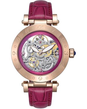 Empress Theodora Automatic Leather-Band Watch - Pink