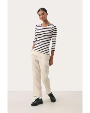 Part Two T-Shirt Regular Fit And Stripe - Naturel