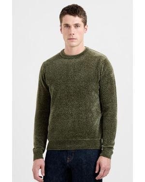French Connection Chenille Knit Crew Neck Long Sleeve Jumper - Green
