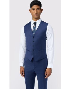 Ted Baker Keats Flannel Slim Fit Waistcoat - Blue
