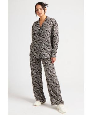 Urban Bliss Pattern Stencil Trousers - Grey
