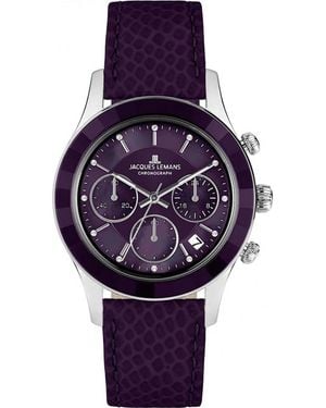 Jacques Lemans 1-2151J Ladies Venice Watch - Purple