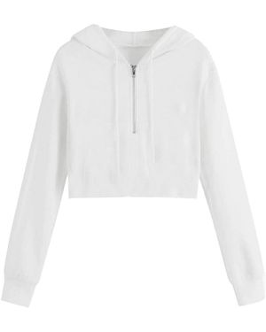 Miso Cropped Hoodie - White