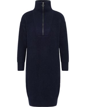 Dreimaster Gebreide Midi-jurk Met Lange Mouwen Naemi Dames Marine - Blauw