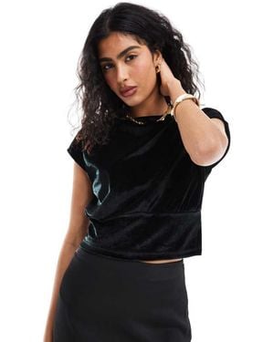 ASOS Velvet Cinched Waist Top - Black