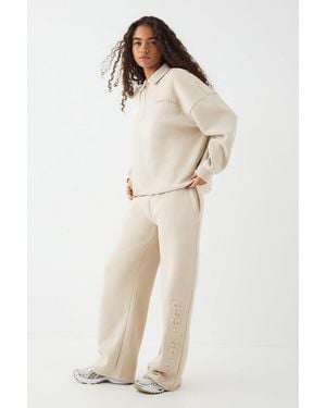 DSGN Studio Embossed Wide Leg Jogger - Natural
