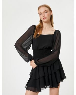 Koton Jurken Mini-lengte Gelaagd Jurk - Zwart