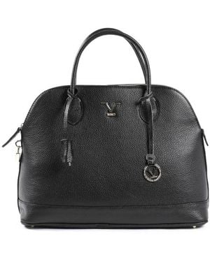19V69 Italia by Versace Handbag Bc10880 Dollaro Nero Leather - Black