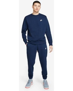 Nike Club Crewneck Fleece Tracksuit - Blue