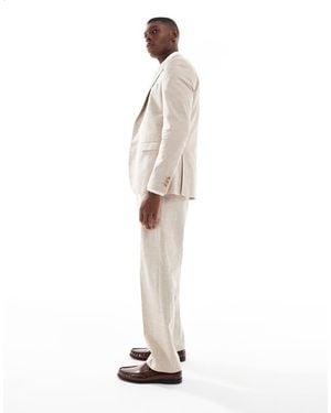 Jack & Jones Premium Relaxed Fit Linen Mix Suit Trouser - White