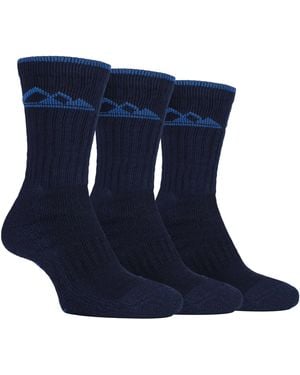 Storm Bloc Set Van 3 Herensokken Met Kussen, Rijk Aan Katoen - Blauw