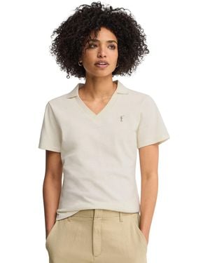 POLO CLUB Shirt, Buttonless Collar, Slim Fit, Polo-Shirt-S-S9 - White