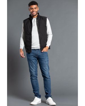 Nines Funnel Neck Gilet With Light Padding Inside - Black