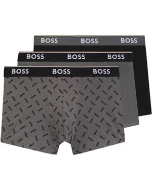 BOSS Bodywear Logo Boxershorts (Set Van 3) /Grijs)