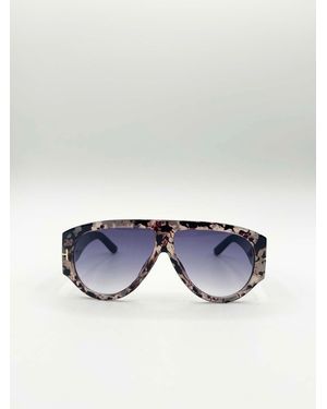 SVNX Oversized Rounded Sunglasses - Blue