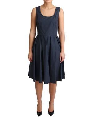 Dolce & Gabbana Polka Dotted Cotton A-Line Dress - Black