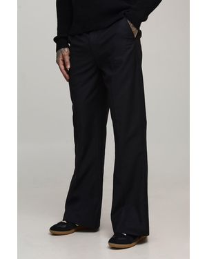 BoohooMAN Tall Tailored Flared Trousers - Black
