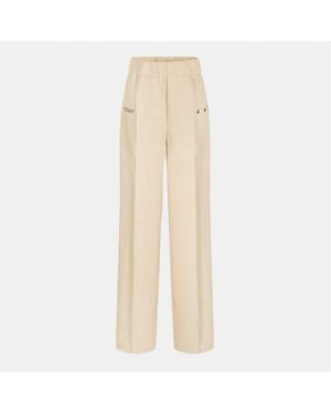 Off-White c/o Virgil Abloh Off Solid Wide Leg Trousers - Natural