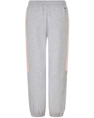 Lacoste Rechte Joggingbroek Met Open Zoom Van Fleece Voor - Grijs