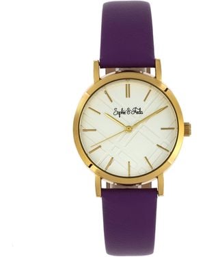 Sophie & Freda And Budapest Leather-Band Watch - Purple