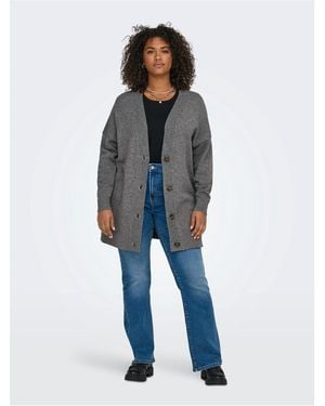 ONLY Relaxed Fit V-Neck Cardigan - Blue