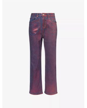 Amy Lynn Amylynn Lupe Metallic Patterned Five Pocket Trousers - Purple
