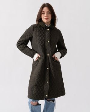 Joules Rosewell Long Quilted Jacket - Black